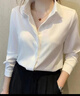 莫代爾純色襯衫女2025春秋新款舒適親膚簡(jiǎn)約大方時(shí)尚職業(yè)工裝上衣襯衣 白色長(cháng)袖 XL 曬單實(shí)拍圖