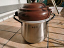 滇匠配不銹鋼底鍋手工制作跳紋汽鍋云南建水紫陶汽鍋雞蒸鍋家用湯鍋 內蓋 紫陶蘑菇頂 28cm 2.0L 曬單實(shí)拍圖