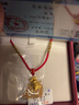 蒂蔻（Tico）黃金吊墜足金十二生肖吊墜3D硬金本命年項鏈生肖蛇掛墜生日禮物 兔 配紅/黑/棕繩下單備注（默認(rèn)發(fā)紅繩） 曬單實拍圖