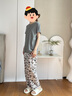 康妮雅（Conlia）女士睡衣夏季純棉短袖圓領(lǐng)套裝女款休閑透氣大碼可外穿家居服 云灰 M 推薦155-160cm/45-58kg 曬單實(shí)拍圖