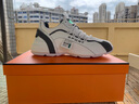 Walker Shop 輕奢男鞋透氣跑步運(yùn)動(dòng)鞋男潮流百搭小白鞋老爹鞋男增高休閑鞋男 白灰 42 曬單實(shí)拍圖