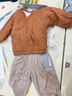 OAK FAMILY寶寶加厚棉服兒童冬保暖百搭外套嬰兒百搭拉鏈夾棉開(kāi)衫棒球服 咖色 90 cm 曬單實(shí)拍圖