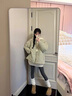 與欣羽棉襖絨服女女冬季新款棉衣棉服女2024年小個(gè)子韓系冬裝夾棉外套 豆綠 曬單實(shí)拍圖