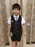 蘿卜唄唄 新款兒童禮服夏季女童禮服小西裝畢業(yè)服幼兒園男女舞臺大合唱演出服表演服 男童黑色四件套（馬甲+短褲+襯衫+領(lǐng)帶） 130cm建議體重43-50斤 曬單實(shí)拍圖