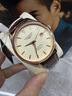 LOEGENS瑞士名牌新款瑞士名牌手表男士機械表超薄真鉆時(shí)尚真皮夜光潮專(zhuān)用 間玫白面 曬單實(shí)拍圖