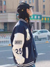 NY-MR潮牌美式棒球服男女同款春秋季青少年潮流立領(lǐng)情侶外套上衣 CEAY-22129#深藍色 XL 曬單實(shí)拍圖
