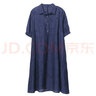 衣典零一（LEDIALYI）2025夏季女裝新款休閑洋氣質(zhì)中年小個(gè)子襯衫連衣裙遮肚子顯瘦裙子 藏青色+吊帶 3XL 【推薦160-180斤】 曬單實(shí)拍圖
