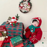 迪士尼寶寶嬰兒圣誕節(jié)連體衣冬款過年服新生兒加絨哈衣加厚爬服保暖外出衣服 紅色圣誕年服加絨加厚連體衣 送 90cm 90 建議體重21-24斤 曬單實拍圖