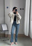 茵曼（INMAN）【新復(fù)古回潮】PU皮短外套2025春秋女裝新款寬松小個子皮夾克 淺杏色 S 曬單實拍圖