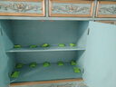 卡梵羅歐式實(shí)木鞋柜門(mén)廳玄關(guān)柜美式復古彩繪餐邊柜田園儲物柜子陽(yáng)臺邊柜 藍色雕花【三門(mén)鞋柜1.44米】 曬單實(shí)拍圖