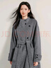 茵曼（INMAN）2024冬季女裝新款100%純羊毛長(cháng)款設計感松弛優(yōu)雅雙面呢外套 灰色 S 曬單實(shí)拍圖