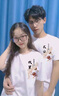 love legend情侶裝夏天季短袖t恤新款寬松潮流一男一女學(xué)生上衣套裝班服定制 胸前小圖 白色 M 男+女M 曬單實(shí)拍圖