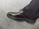 卡帝樂(lè )鱷魚(yú)（CARTELO）皮鞋男真皮厚底英倫商務(wù)正裝男鞋夏季潮流內增高大頭休閑圓頭皮鞋 黑色【內增高】 40 曬單實(shí)拍圖