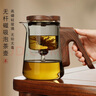 76頂壺全玻璃內(nèi)膽飄逸杯茶水分離泡茶杯耐熱無(wú)桿磁吸泡茶壺家用茶具 短嘴磁吸泡茶壺（透明款） 750ml 曬單實(shí)拍圖