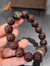 易明居十二生肖金曜石手串小葉紫檀貔貅文玩佛珠轉運珠六字真言手鏈男女 【金曜石屬鼠】貔貅小葉紫檀手串 曬單實(shí)拍圖