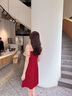 確不凡訂婚衣服女平常可穿旗袍敬酒服新娘2023款夏季禮服紅色連衣裙氣質(zhì) 酒紅色 L 曬單實(shí)拍圖