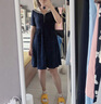 獨束大碼女裝【長(cháng)短款】海軍風(fēng)撞色減齡連衣裙女夏新款微胖mm裙子 短款 L 曬單實(shí)拍圖