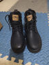 公牛世家馬丁靴男秋冬季休閑短靴皮鞋子男士復古工裝靴加絨加厚東北靴棉鞋 黑色-加絨 42 曬單實(shí)拍圖