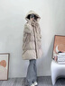鴨鴨（YAYA）羽絨服女中長(cháng)款2024冬季新款韓版極寒時(shí)尚寬松連帽收腰顯瘦外套 咖色 L 【建議體重120-140斤】 曬單實(shí)拍圖