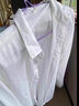 東楓棉麻長(cháng)袖襯衫男簡(jiǎn)約純色小清新休閑外套男時(shí)尚舒適透氣潮流襯衣男 白色 L （115-135斤） 曬單實(shí)拍圖