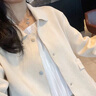 妍莉芬 短外套女裝秋裝新款女裝寬松小個(gè)子風(fēng)衣短款?yuàn)A克開衫小香風(fēng)上衣 米色 S 曬單實(shí)拍圖
