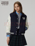 Teenie Weenie小熊冬裝美式高街復古學(xué)院風(fēng)棒球服棉服夾棉棉衣外套 藏青色 S (160) 曬單實(shí)拍圖