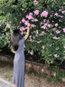 圣保美小個子連衣裙夏季女裝2025新款法式韓版顯瘦氣質t恤裙子夏天長裙 灰色 M 碼 曬單實拍圖