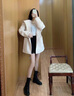 CTOX呢子大衣2025春秋百搭小清新矮小個(gè)子法式斗篷毛呢外套女學(xué)生短款 杏色 M 95-110斤左右 曬單實(shí)拍圖