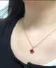 奢萊斯勒奢侈飾品【七夕情人節禮物】項鏈女紅色寶石高檔禮品生日送女友 幸運草項鏈 品牌禮盒+順豐 (免費刻字定制 ) 曬單實(shí)拍圖