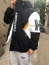 安初夏青少年夾克外套男士休閑運動(dòng)套裝秋冬季新款學(xué)生沖鋒衣男士三件套 黑白色三件套【常規款】 XL 【約130-145斤】 曬單實(shí)拍圖
