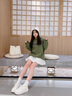 珂卡芙（KEKAFU）厚底小白鞋女鞋2024春季小個(gè)子隱形增高鞋子女百搭板鞋女士休閑鞋 米色 跟高5.6CM 37 曬單實(shí)拍圖
