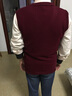 袋鼠（DAISHU）100%純羊毛背心男裝秋冬季純色休閑V領(lǐng)毛衣馬甲男士無(wú)袖上衣坎肩 1821-陽(yáng)光紅(薄款/常規) L /170(建議120-140斤) 曬單實(shí)拍圖