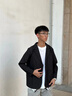 啄木鳥（TUCANO）西服西裝外套男四季款商務(wù)休閑純色正裝職業(yè)裝單西男裝 黑色 XL 曬單實拍圖