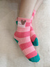 季米塔（Jimita）女童襪子春秋款純棉兒童中筒襪韓版多巴胺彩色女寶寶條紋潮襪秋季 粉色條紋+粉色條紋 - 2雙 M （約4-7歲）建議腳長(cháng)15-18cm 曬單實(shí)拍圖