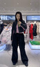 CHUU字母貼布短外套女2025秋季新品機(jī)車(chē)風(fēng)撞色拼接仿PU皮衣上衣 粉色 均碼 曬單實(shí)拍圖