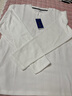 羅蒙（ROMON）華夫格長(cháng)袖t恤男春秋新款圓領(lǐng)寬松衛衣純色重磅針織內搭打底衫男 白色 XL 曬單實(shí)拍圖