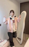 YOMC春秋粉色翻領夾克外套女2025新款百搭美式慵懶chic超好看棒球服女 粉紅色 M 45-55kg- 曬單實拍圖