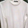 羅蒙（ROMON）男純棉半高領(lǐng)長(cháng)袖打底衫t恤青中年秋衣內衣修身體恤男士上衣秋冬 白色 XL (140斤左右) 曬單實(shí)拍圖
