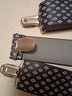 途尊（kingtrip） 男士寬背帶吊帶西褲背帶夾老人吊褲帶男式胖人松緊肩帶 黑帶白格 120cm 曬單實(shí)拍圖