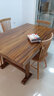 阿非利加奧坎實(shí)木大板茶桌會(huì )議桌巴花大板臺原木辦公桌胡桃木新中式定制 1.8米茶桌+1官帽+1長(cháng)凳+2短凳 曬單實(shí)拍圖