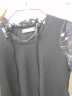 莎妮朵罗新品秋款雪纺长袖上衣T恤女15326 黑色 2XL建议120-140斤穿着 实拍图