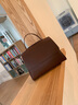 妙麗牛皮包包女包大容量學(xué)生通勤托特包簡(jiǎn)約單肩包生日禮物送女友 【咖色】 品牌大容量通勤百搭大包 曬單實(shí)拍圖