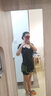 媞曼伽瑜伽服套裝女純綿防震胸墊跑步運動專業(yè)普拉提訓(xùn)練健身衣 三件套 綠邊短三件套 短袖 文胸 短褲 L碼【95—105斤】 曬單實拍圖