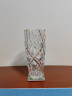 点特 欧式创意水晶玻璃彩色花瓶客厅摆件插花富贵竹水培干花简约大号 （透明金边）网格花瓶 实拍图