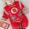迪士尼寶寶兒童過(guò)年服嬰兒百日周歲衣服新年衣服男女寶寶連體衣冬季 雙龍 66cm 曬單實(shí)拍圖