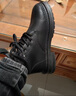 海瀾之家馬丁靴子男鞋春季新款復古中高幫工裝靴防滑軟底英倫風(fēng)短筒皮靴男 黑色【單鞋】 40 曬單實(shí)拍圖