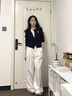 DAVEY MODE麻花針織開衫外套女秋季穿搭感韓系獨(dú)特上衣短款愛心刺繡毛衣 藏藍(lán)【zt】 M 建議95-105斤 曬單實(shí)拍圖