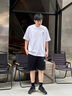 Calvin Klein Jeans夏季男士字母疊印ck松緊腰純棉休閑運(yùn)動針織短褲J324250 BEH-太空黑 L 曬單實拍圖