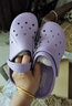 斯凱奇（Skechers）洞洞鞋厚底沙灘涼鞋女外穿高級感包頭踩屎感多巴胺泡泡鞋 紫色/PUR 36 尺碼偏大，建議選小一碼 曬單實(shí)拍圖