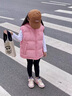 G.DUCKKIDS兒童羽絨棉馬甲2024秋冬新款童裝背心外穿男女童寶寶連帽加厚坎肩 粉色【羽絨棉】 150 建議身高140-150cm年齡9-10歲 曬單實(shí)拍圖